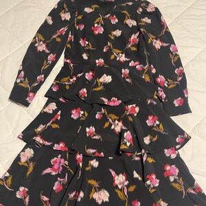 Who What Wear Black Dress with Pink and Gold Accents